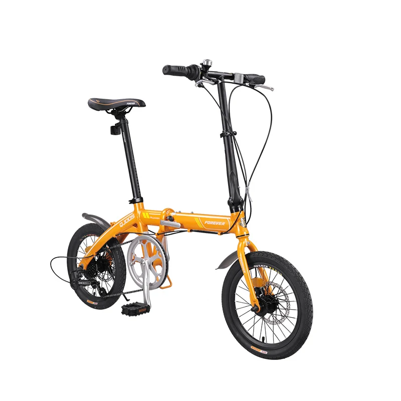 Sale Man and Woman Bilateral Folding Pedals Front and Rear Mechanical Disc Brake Ultra-light Portable Small Aluminum Alloy Bike 1