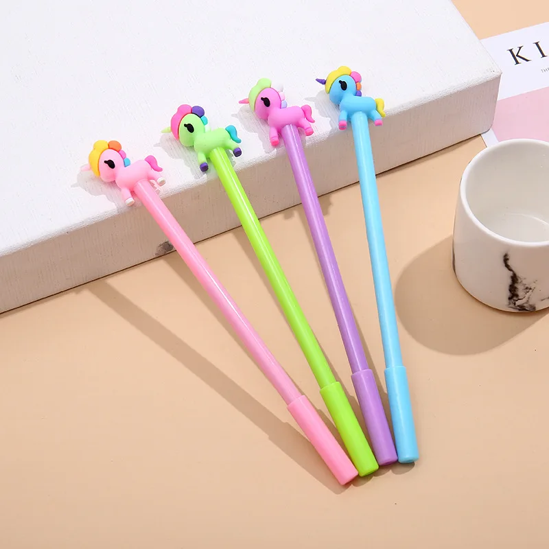 

36 pcs/lot Cartoon Unicorn Gel Pen Cute 0.5mm black ink Signature Pen Escolar School Office writing Supplies