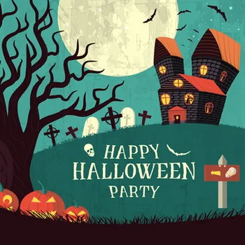 

HUAYI 5x5ft Happy Halloween Party Theme Art fabric Newborn Photo Backdrops For Studio Children Photography Backgrounds D-2538