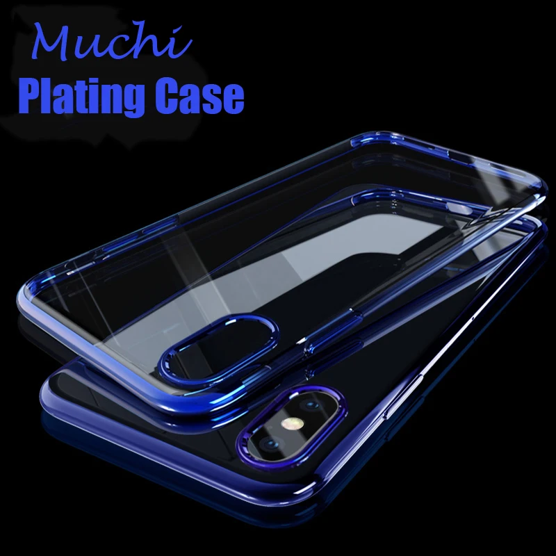 

MUCHI For iPhone XS Max Case Luxury Laser Plating Soft Clear Phone Back Cover Case For iPhone XS XR
