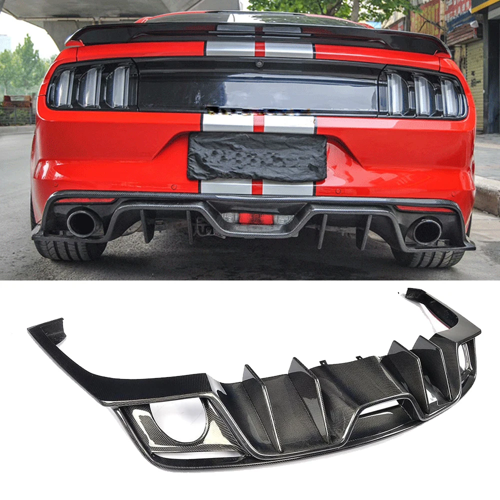 Черный Задний бампер из углеродного волокна диффузор спойлер для Ford Mustang Coupe