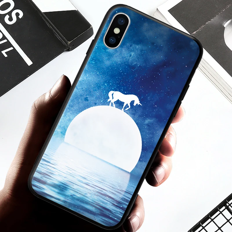 Замечательный синий звездный силуэт узор для iPhone 5 5S SE 6 6S 7 8 Plus X XR XS Max жесткий