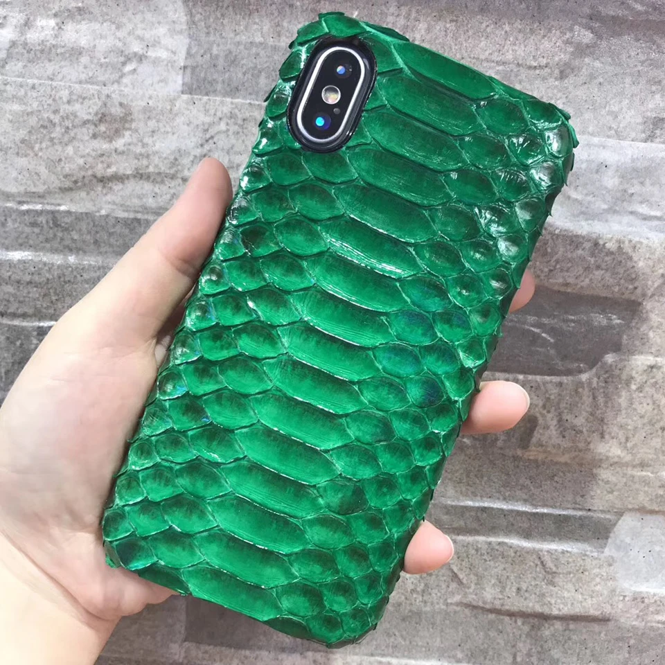 Luxury Genuine Python Skin Leather Case For iPhone X
