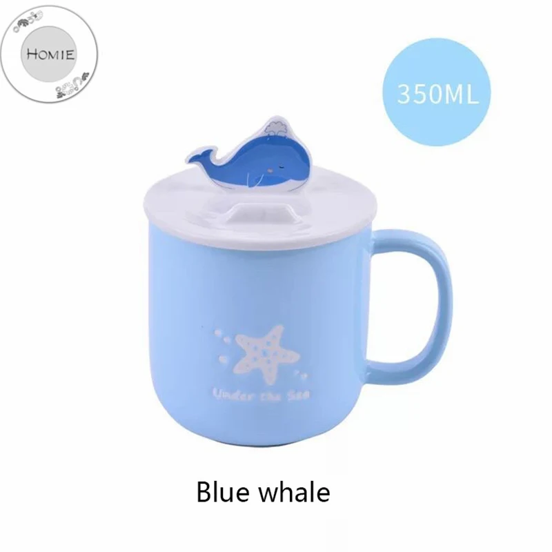 HOMIE Fun animal stent cup With lid and spoon cup Coffee Mug Large Capacity 400ml Mugs creative Drinkware Coffee Tea Cups Gifts05_