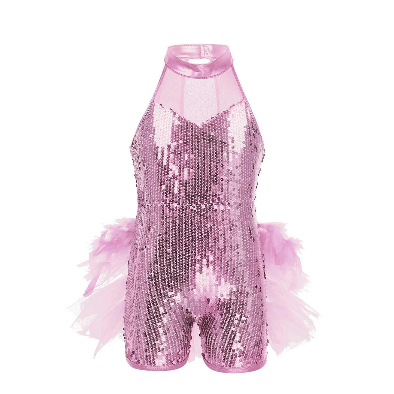 DPOIS танцевальное платье-пачка для джаза, латинского балета для девочек, блестящий современный Лирический костюм с блестками, гимнастическое трико, боди, купальник - Цвет: Pink