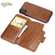 KISSCASE Ретро Бизнес кожаный чехол для iPhone XS Max X XR держатель для карт флип бумажник чехол для iPhone 8 7 Plus 6s крышка Капа