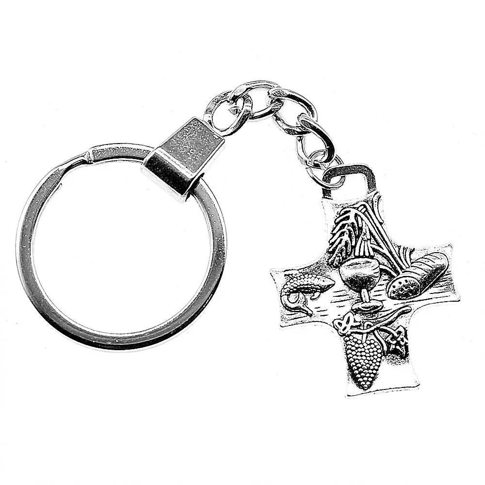 

34x26mm Food Cross Key Ring Vintage New Fashion Metal Key Chain Party Gift Dropshipping Jewellery