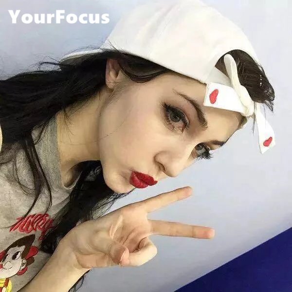 

Kawaii lolita korean sweet hip hop k-pop harajuku brand casual all-match love embroidery white baseball cap female