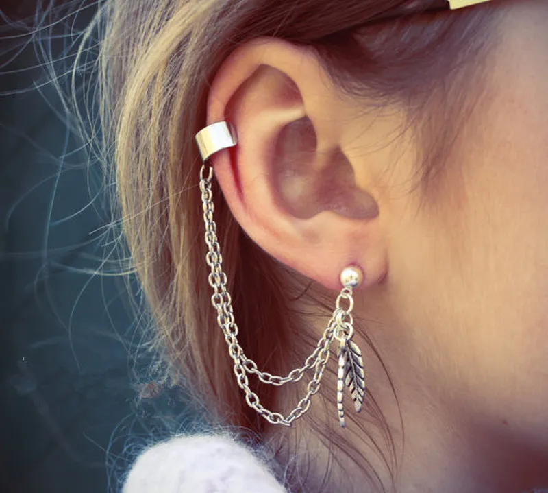

Korean Style Simple Leaves Dangle Earrings for Women Charming Fashion Jewelry Silver Color Earring for Female Pendientes Mujer