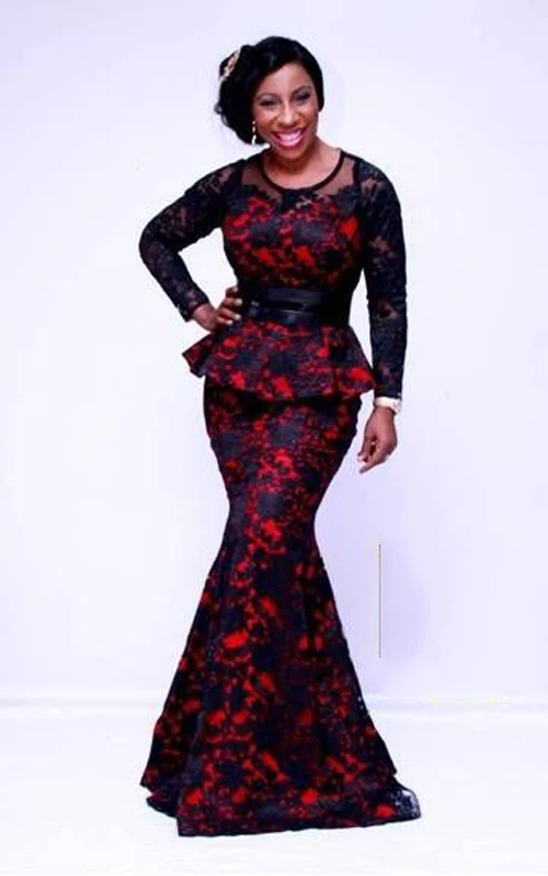 Yellow Lemon African Style Evening Dresses Mermaid Lace African Nigerian Evening Dresses Long Women Deep V African Evening Gown