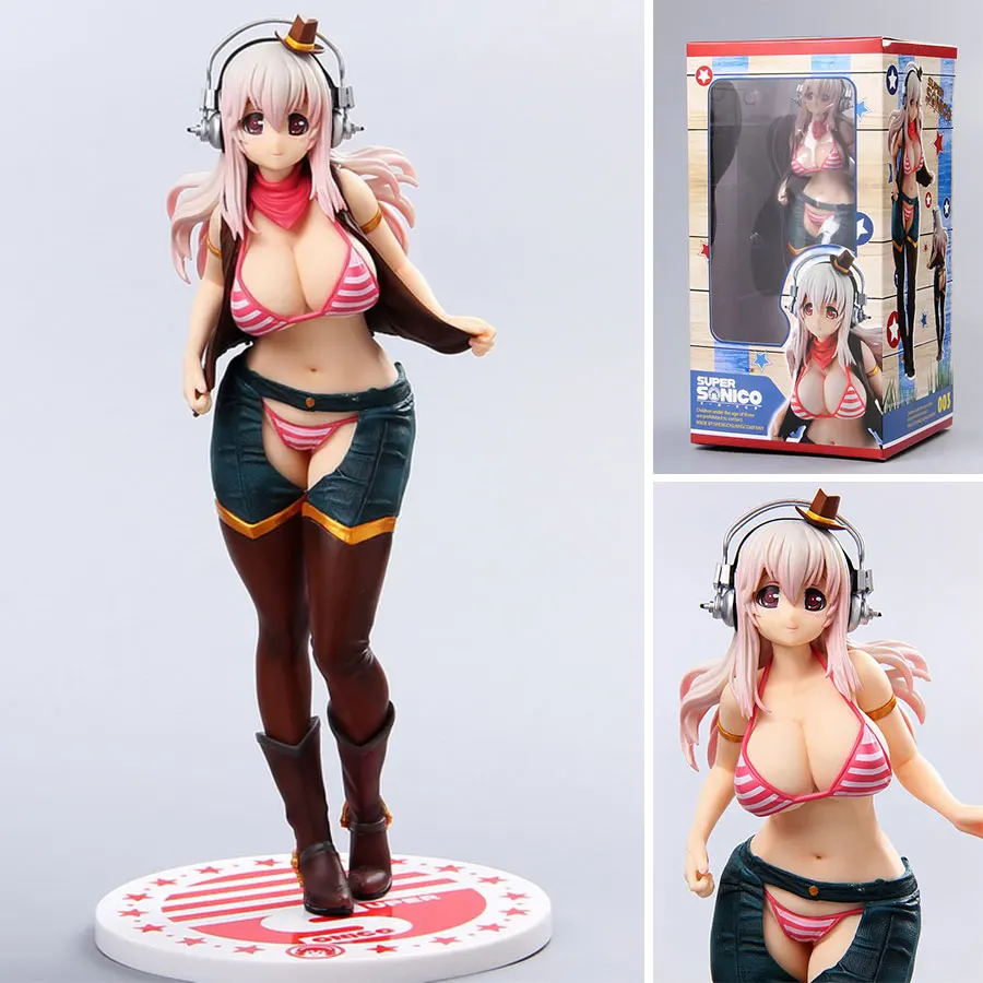 Аниме SoniComi фигурка 24 см Супер Sonico ковбойская девушка Ver ПВХ сексуальная модель