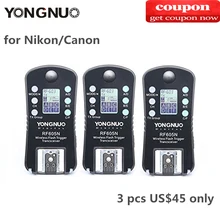 3 шт. YONGNUO RF-605C RF605C RF605N RF-605N Беспроводной вспышка триггера для Canon Nikon Совместимость RF603II YN560IV YN685 YN660 YN560II
