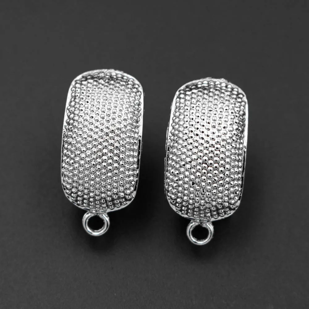 Серьги гвоздики клипсы с петельками прямоугольные африканские нигерийские Чили