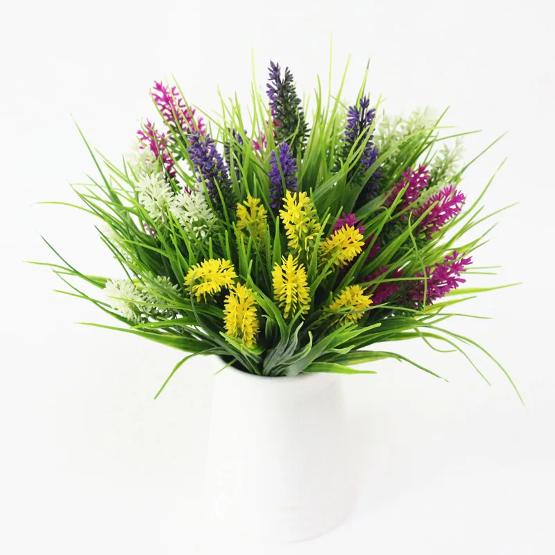 JAROWN Artificial Flower Plastic Fake Flowers Simulation Lavender Bouquet Flores Wedding Decor Home Gardening Decor Accessories (20)
