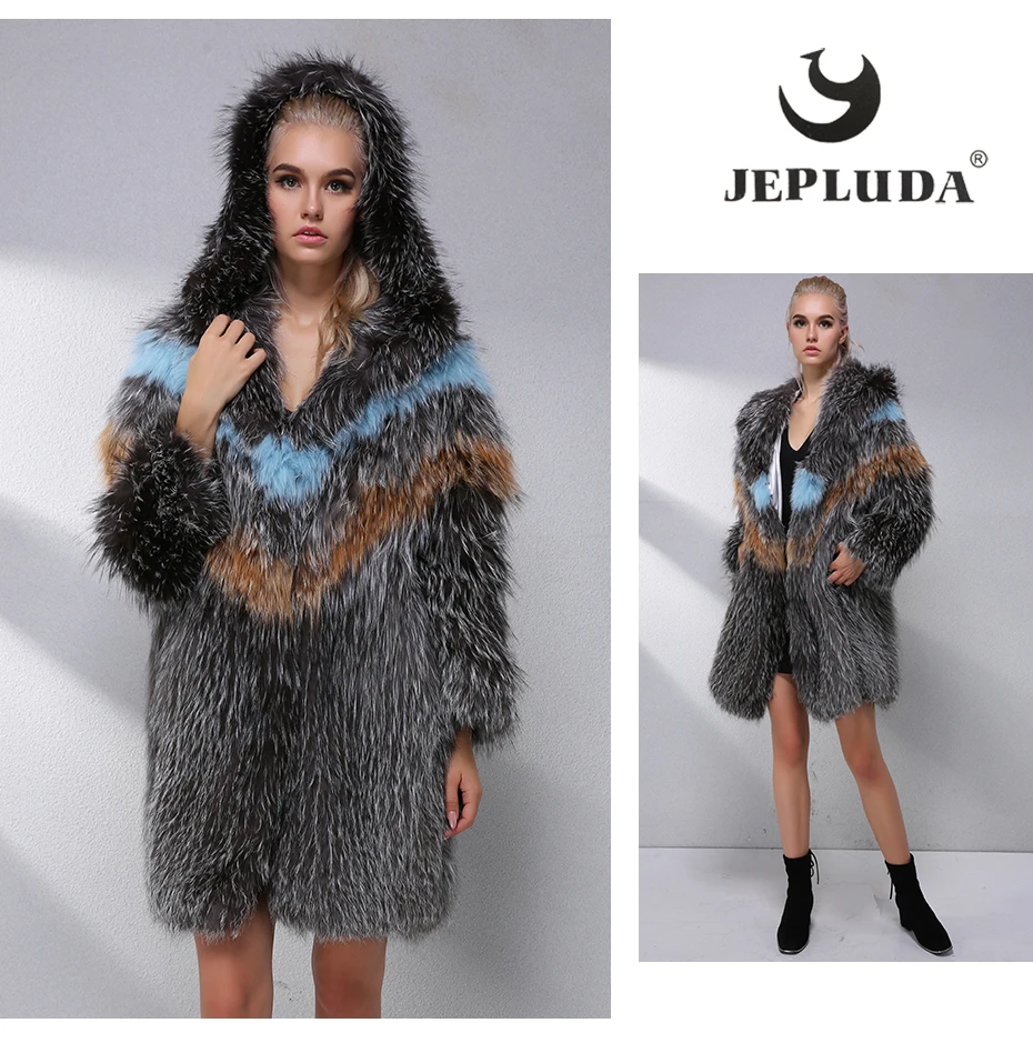JEPLUDA Luxury Hot Sale Natural Real Fox Fur Coat Women Clothes Latest Fashion Color Real Fur Coat Winter Leather Jacket Women
