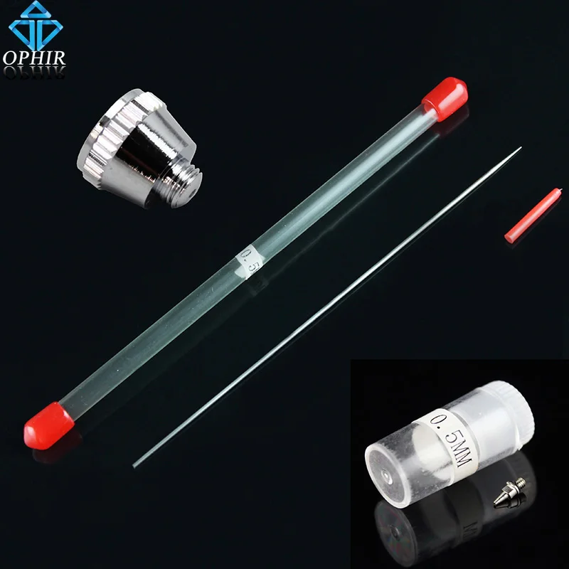 

OPHIR Airbrushing Spray Gun Accessories 0.3mm 0.4mm 0.5mm Airbrush Replacement Nozzle & Nozzle Cup & Needle _AC081+AC082+AC083