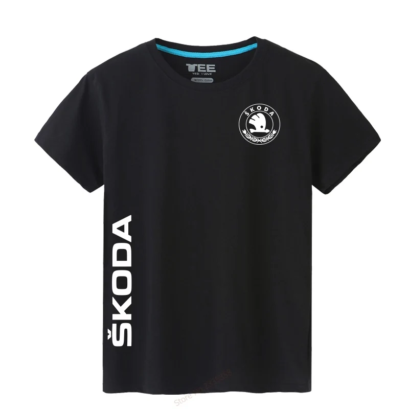 

New Summer Brand Skoda T-shirt man round collar short sleeve T shirt men fashion t shirt short sleeves