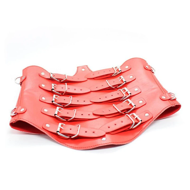 Di cuoio Gotico Del Corpo bdsm Bondage Cage Anello del Collo Manette Mezzo di Formazione Corsetti di Underbust Bustini Hogtie Del Sesso Tute e Tute da Palestra PG0134