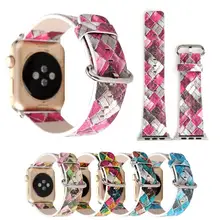 Цветной Клетчатый Кожаный ремешок сменный ремешок для часов Apple Watch 42 мм Z1102 Прямая поставка