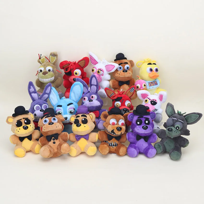 

14cm Five Nights At Freddy's FNAF Freddy Fazbear Bear Foxy Chica Plush Toys Doll pendant plush keychain