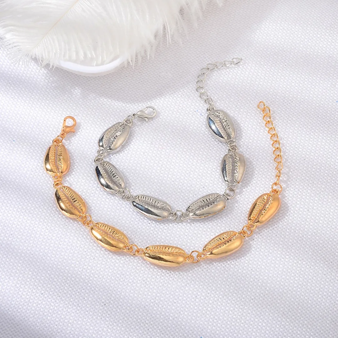 Trendy Hot Cowrie Shell Jewelry Bracelets for Women Silver Gold Color Beach Sea Ocean Seashell Bracelet Boho Jewelry