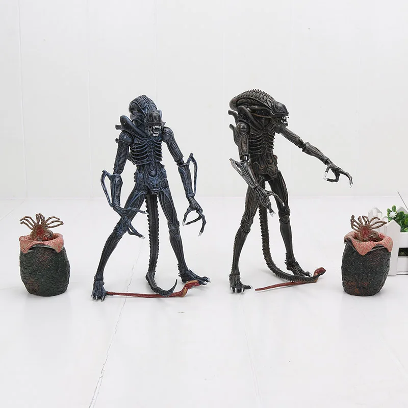 5-21 см игрушки NECA Aliens 1986 Alien ПВХ фигурка конечный воин с яйцами фейхакеры Chestburster Коллекционная модель куклы - Цвет: black and coffe opp