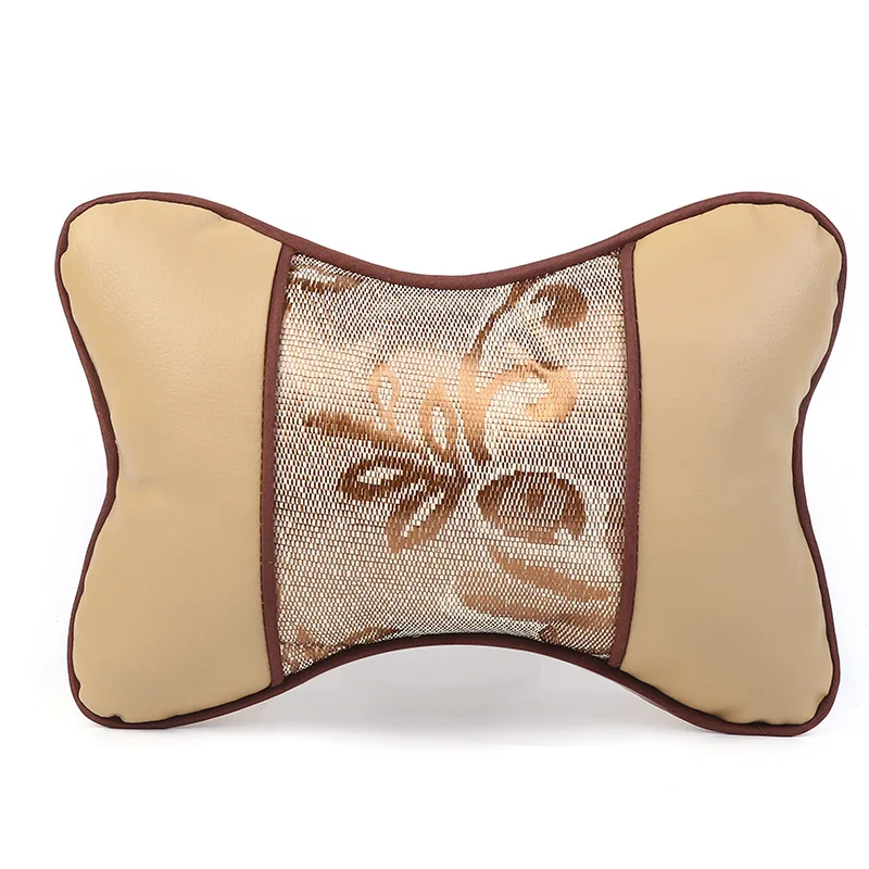 IKSNAIL Автомобильная подушка для шеи, Автомобильная подушка для сиденья, подушка для шеи, подушка для шеи, подушка подголовника, дышащая подушка для головы - Цвет: beige head pillow