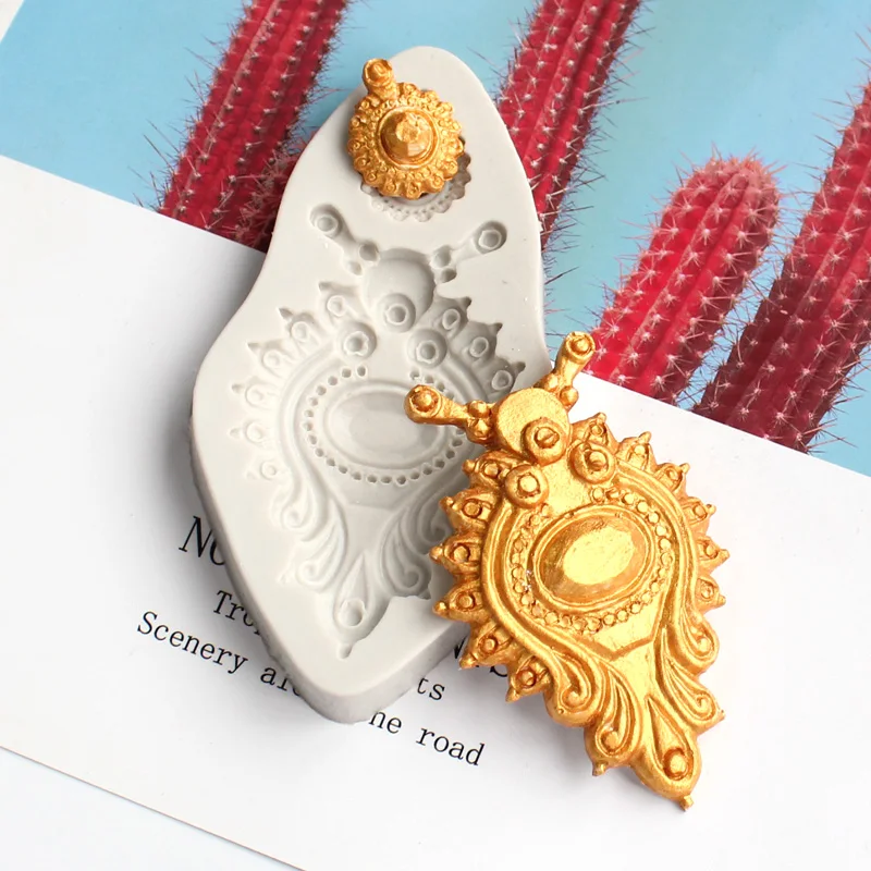 

European lace jewelry silicone mold DIY fondant cake mold jelly chocolate dried Pez mold ceramic clay resin decoration mold