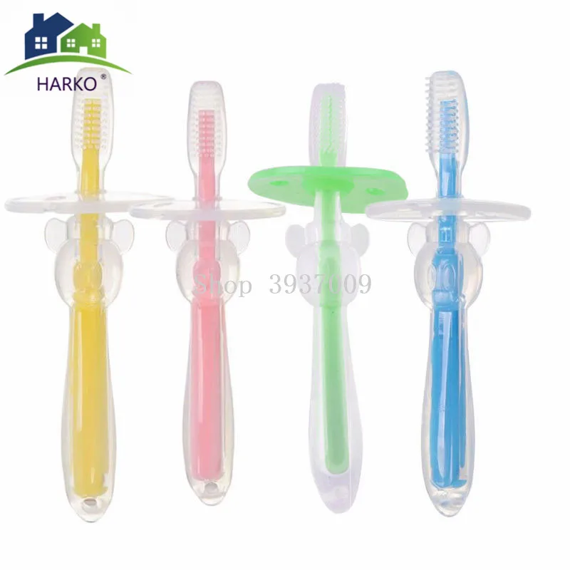 1PC Kids Soft Silicone Training Toothbrush Baby Children Dental Oral Care Tooth Brush Tool Baby Kids Teething Teether