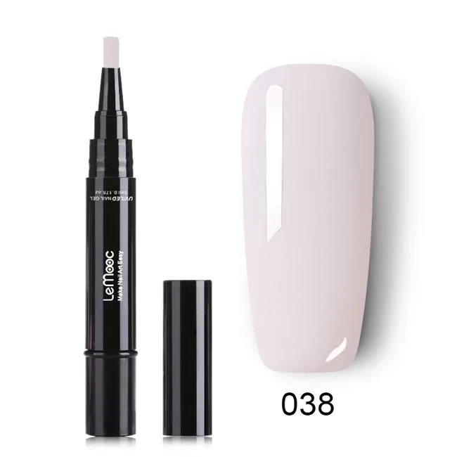 LEMOOC 5 мл ручка для ногтей 88 цветов лак для ногтей ручка УФ DIY гель лак для ногтей с блеском маникюрный клей - Цвет: 038