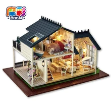 Mocai мебель puppenhaus Diy Кукольный дом Прованс Деревянные маленькие строительные игрушки модель кукольный домик мебель модель день рождения