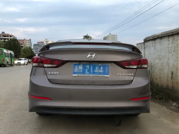 Подходит для hyundai Elantra спойлер с тормозными огнями спортивный ABS Материал черный автомобиль заднее крыло багажник задний спойлер