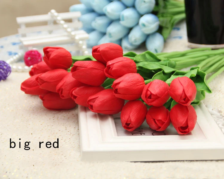 1 pieces Artificial flower high quality real touch PU Tulip desktop wedding home decoration gift multi-color