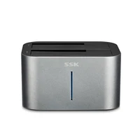 כונן קשיח SSK 2-Bay SATA HDD Docking Station USB 3.0 ל מתאם כונן קשיח מארז Docking Station עבור 2.5 3.5 SSD דיסק Case DK100 (2)
