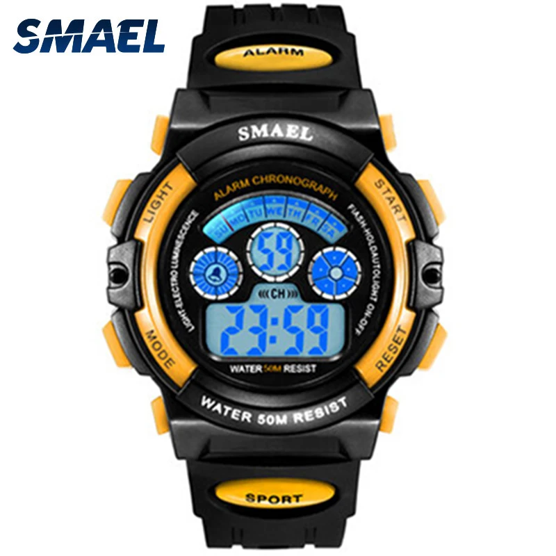 

SMAEL Kids Watches Boys Quartz Wristwatches Student Sport Watches 50M Waterproof Alarm Clock 0508 Children Watches LED Digital