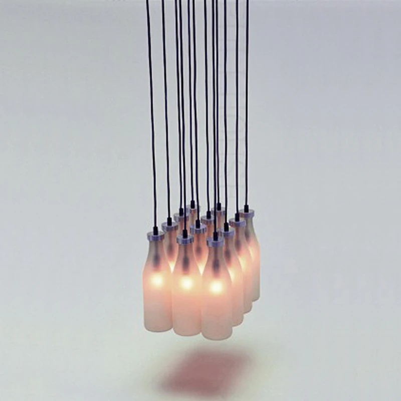 Droog молочная бутылка подвесной светильник люстра освещение led hanglamp лофт декор