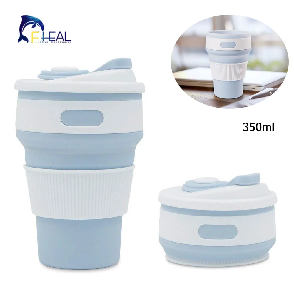 FHEAL Folding Silicone Portable Telescopic Drinking Collapsible Coffee Cup Multi-Function Sport Travel New | Дом и сад