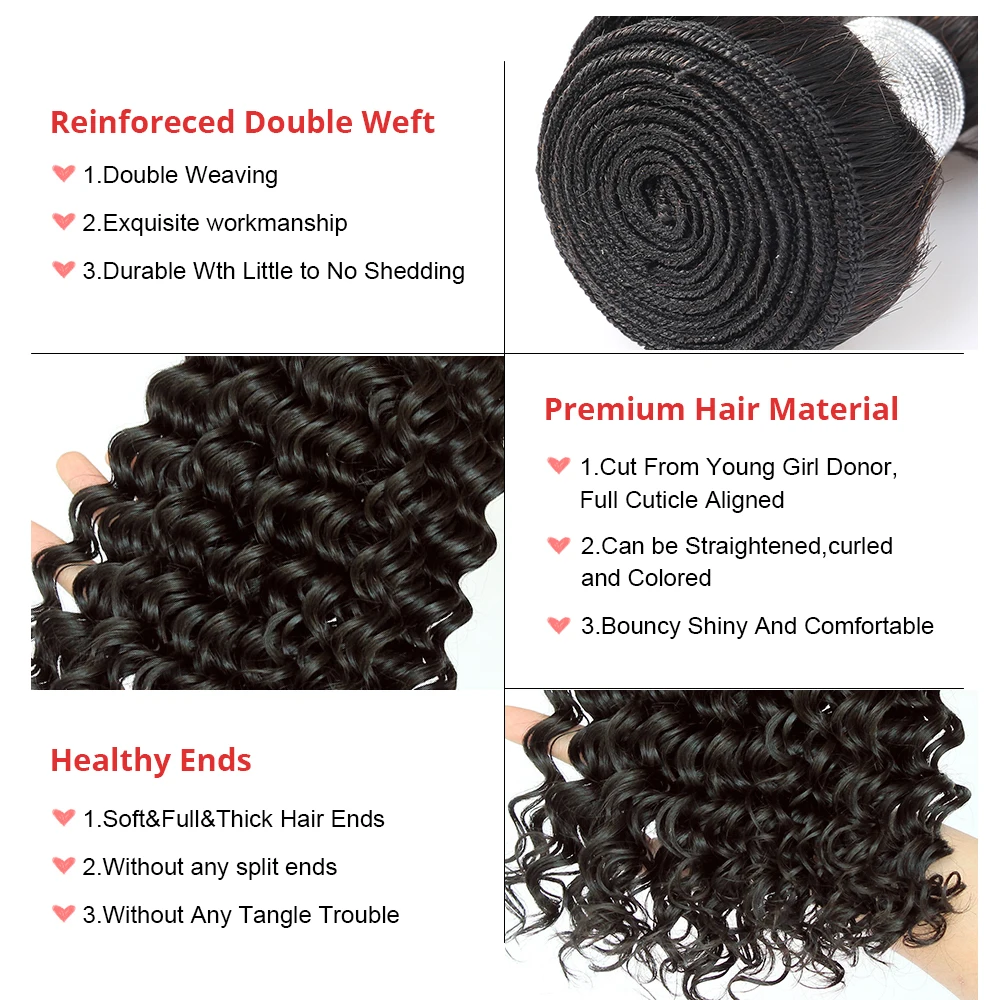 Deep Wave Human Hair Bundles With Closure Hair Extensions Brazilian Virgin Hair Weave Bundles Loose Curly Ever Beauty Product 5 Deep Wave Human Hair Bundles With Closure Hair Extensions Brazilian Virgin Hair Weave Bundles Loose Curly Ever Beauty Product 5