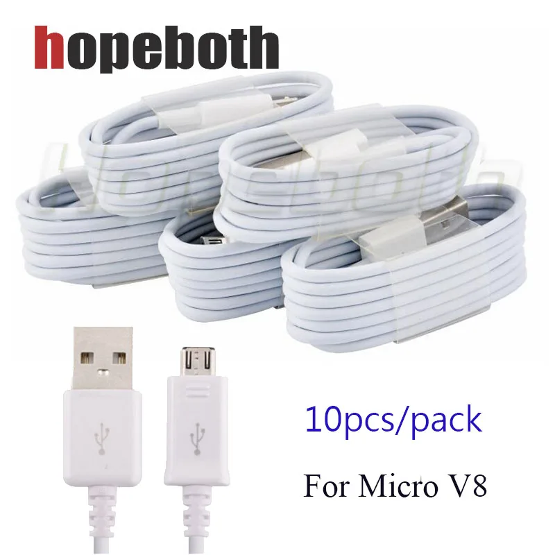 10 шт./лот Micro USB зарядный кабель для Samsung Xiaomi Белый USB-кабель зарядки и передачи