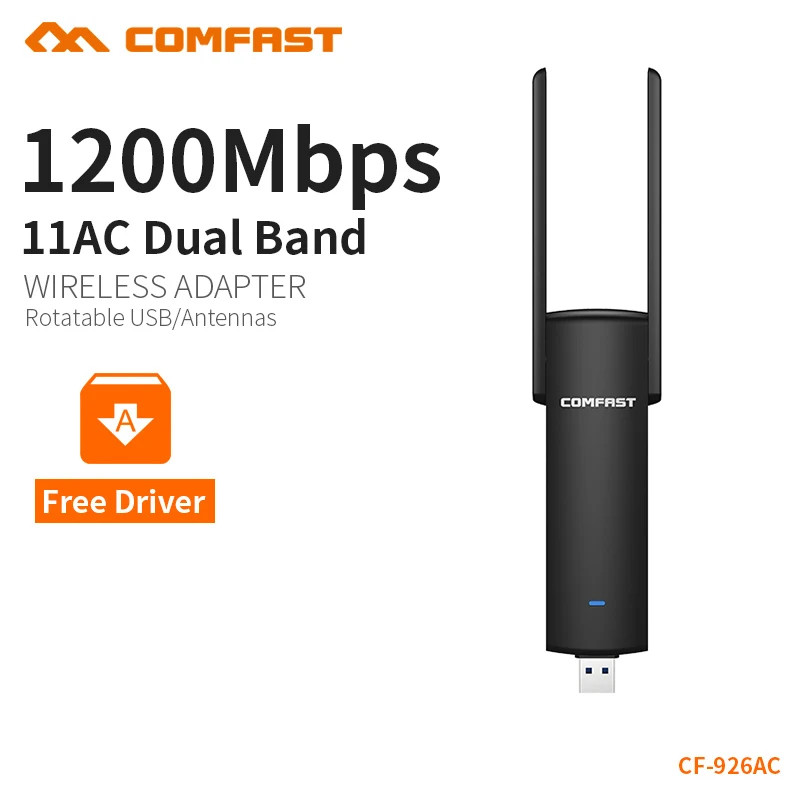 COMFAST usb wifi adapter 1200mbps Dual Band wi-fi dongle computer AC Network Card USB 3.0 antenna 802.11ac/b/g/n 2.4Ghz + 5.8Ghz simerst sm x998 high power clipper b g n usb adapter white black