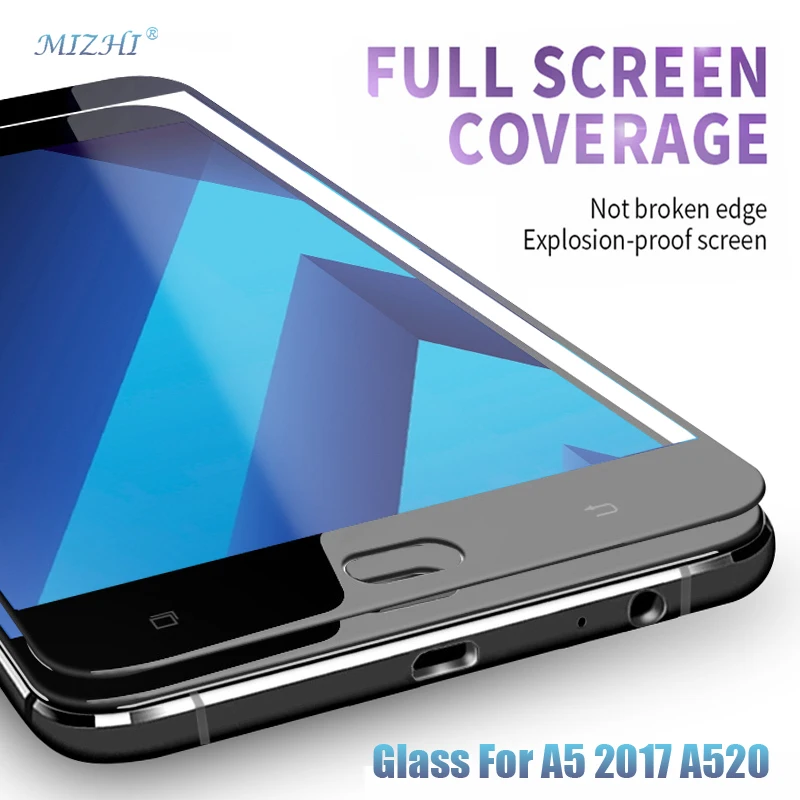 Стекло для A5 2017 A520 9 H полное покрытие закаленное стекло Samsung Galaxy A 5 520F 520 2 дюйма