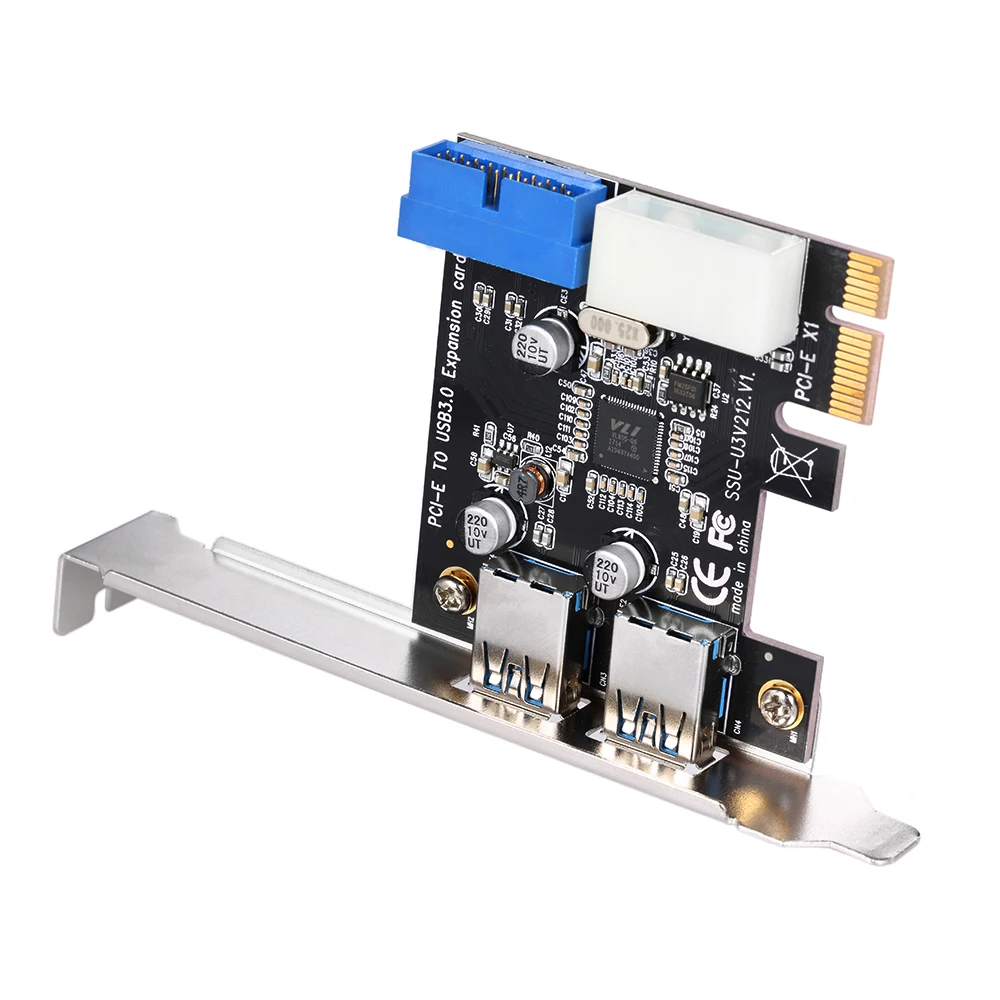 Ультраскоростной 2 портовый USB 3.0 PCI E 19 контактный USB3.0 4 низкопрофильный разъем