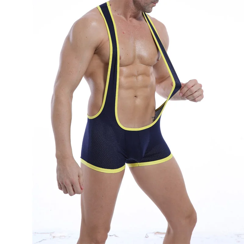 Canottiera Da Uomo Body Sexy Mesh Traspirante Uomo Wrestling Canottiera Body Canottiera Tuta Uomo Indumenti Da Notte Pigiami
