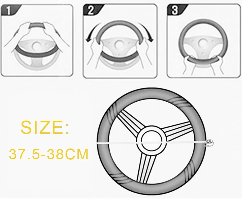 1 шт. чехол на руль с ромбовидными стразами из искусственной кожи 38 см для Toyota hyundai Chevrolet honda, Peugeot Универсальный Автомобильный