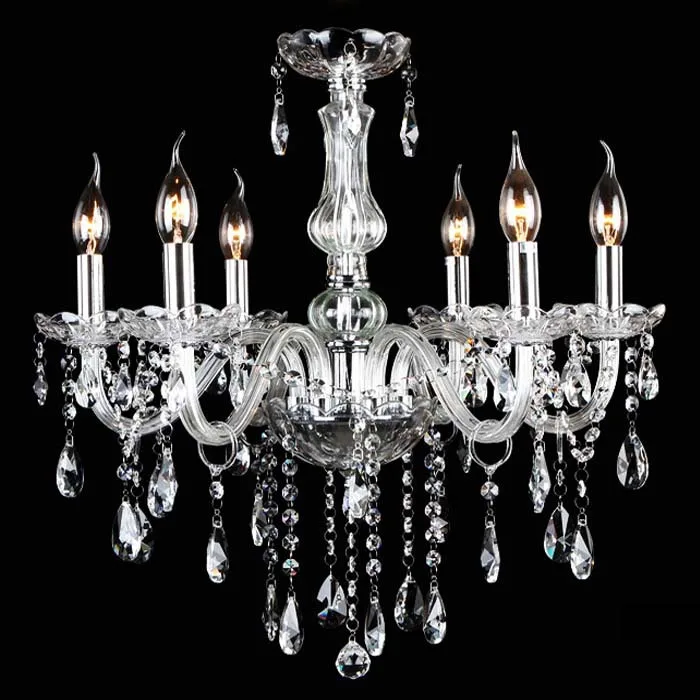 

6 Heads European style candle lamp crystal living room dining room bedroom pendant light WPL193