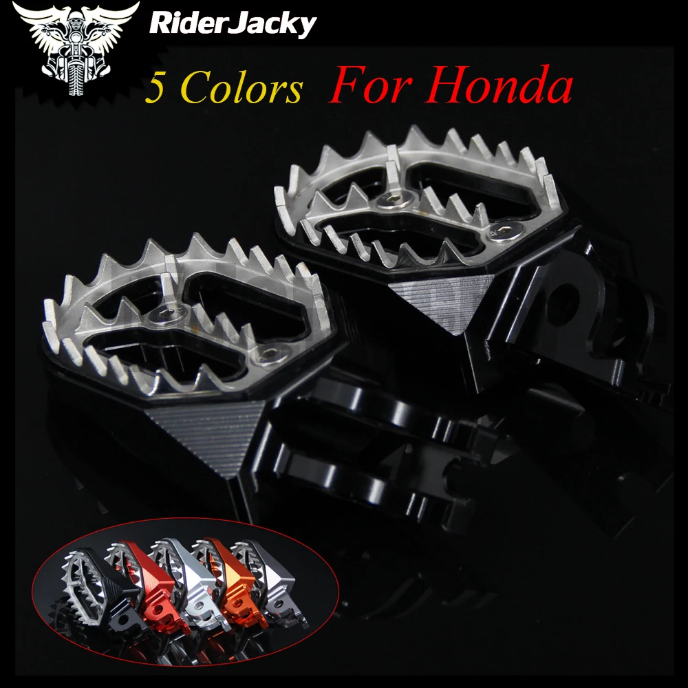 

RiderJacky Motorcycle CNC Aluminum Footrests Footpegs Foot Pegs Foot Rests For Honda CRF450R crf 450 2002-2017 2014 2015 2016