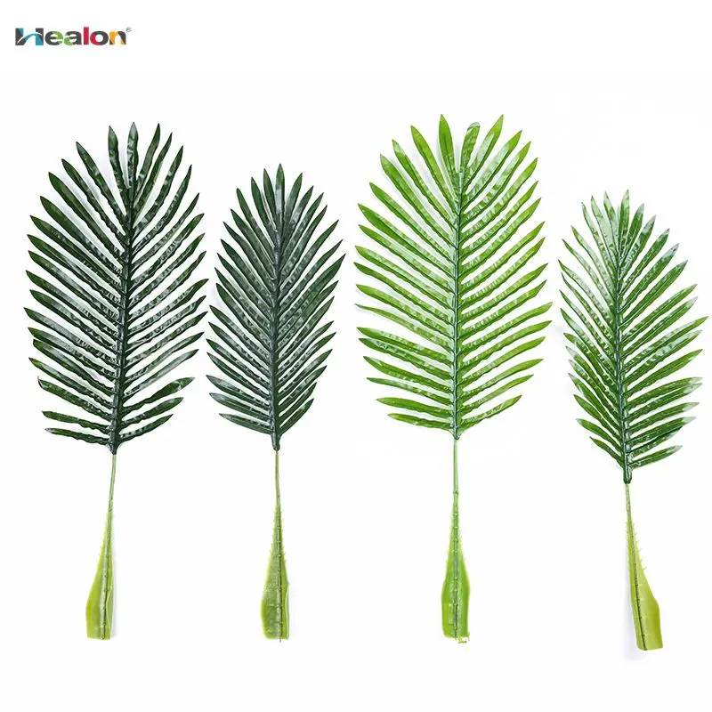 10Pcs/lot Artificial fake Plastic Coconut tree Leaves green plant Fake