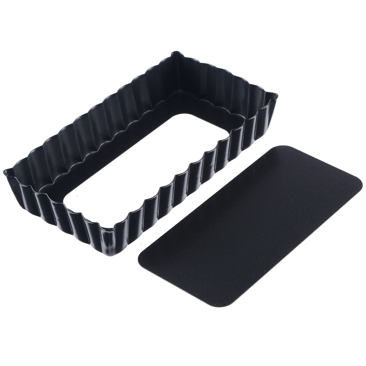4.5Inch Pie Pan with Removable Bottom Tart Quiche Pan Non-stick Rectangle Egg Tart Mold Plate Baking Tools