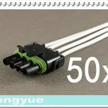Longyue 50 шт. 4-Way плоский женский комнектор свинья хвост Погодный пакет провода ремни 25 см провода