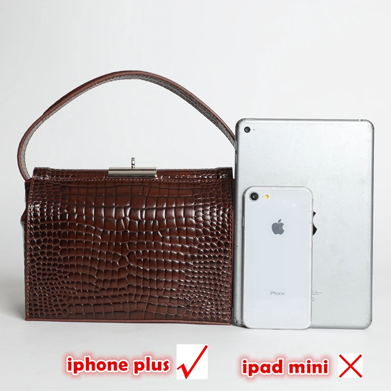 Burminsa Acrylic Strap Genuine Leather Bags Women Crocodile Shoulder Bags Unique Design Small Rectangle Box Female Handbags 2019